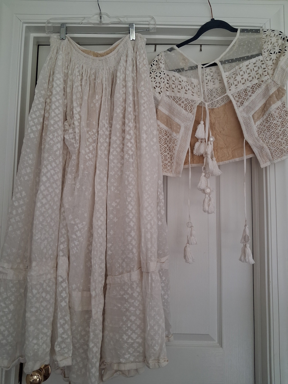 OBO RARE Free PEOPLE 2PC Lola MAXI SKIRT GOWN SET CREAM - Picture 7 of 16